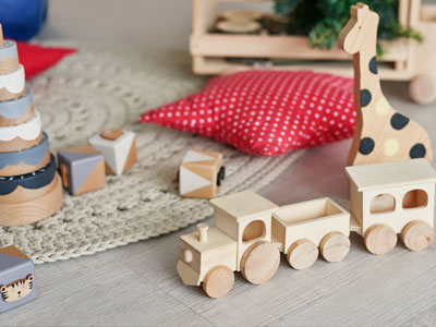 A toy made of certified eco-friendly wood